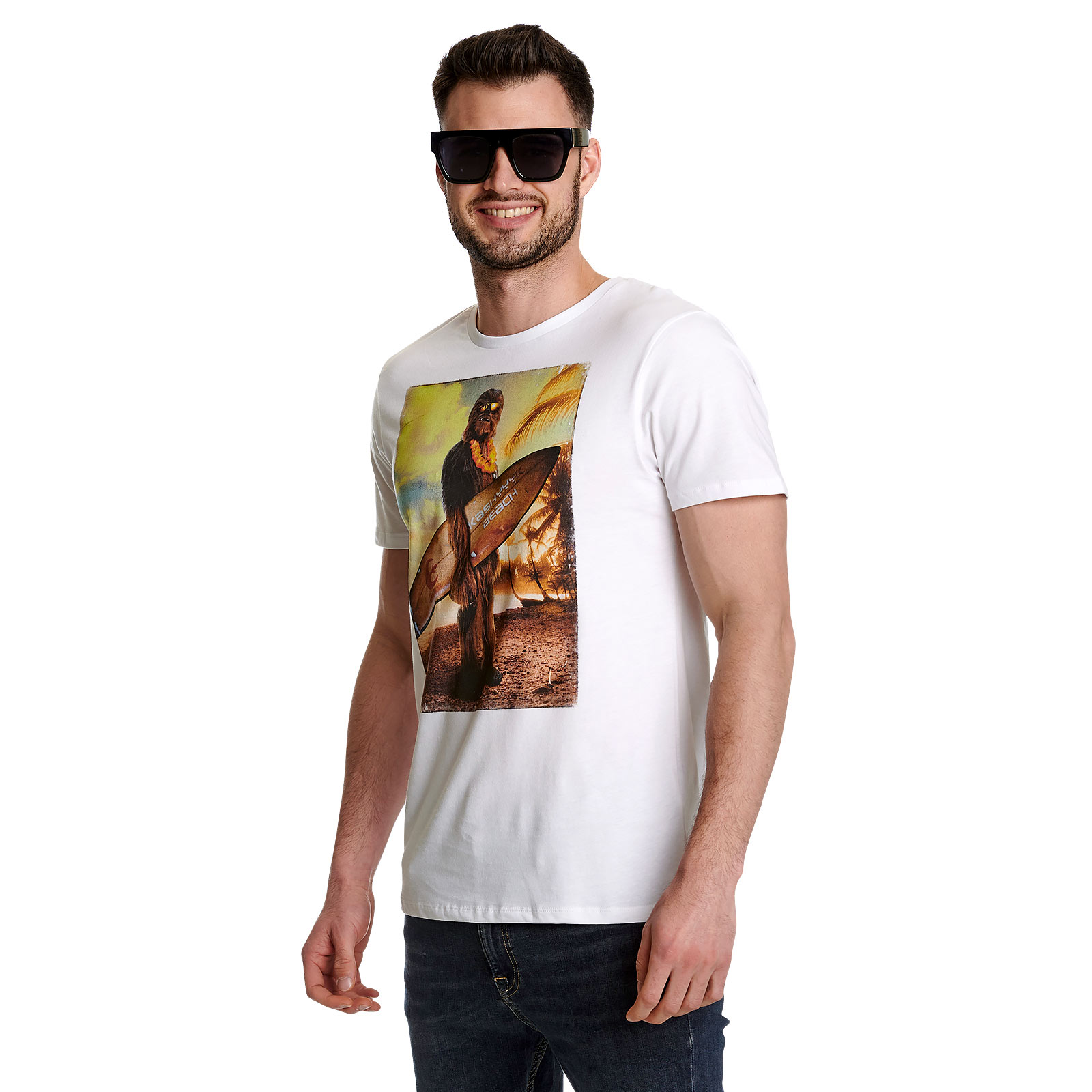 Star Wars - Wookiee Surfer T-Shirt weiß