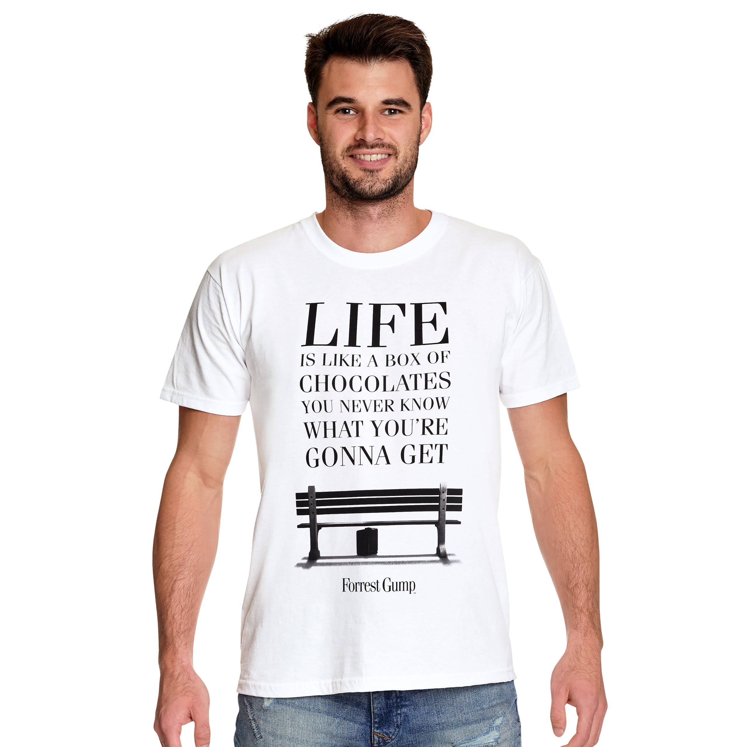 Forrest Gump - Life Is Like a Box of Chocolates T-Shirt weiß