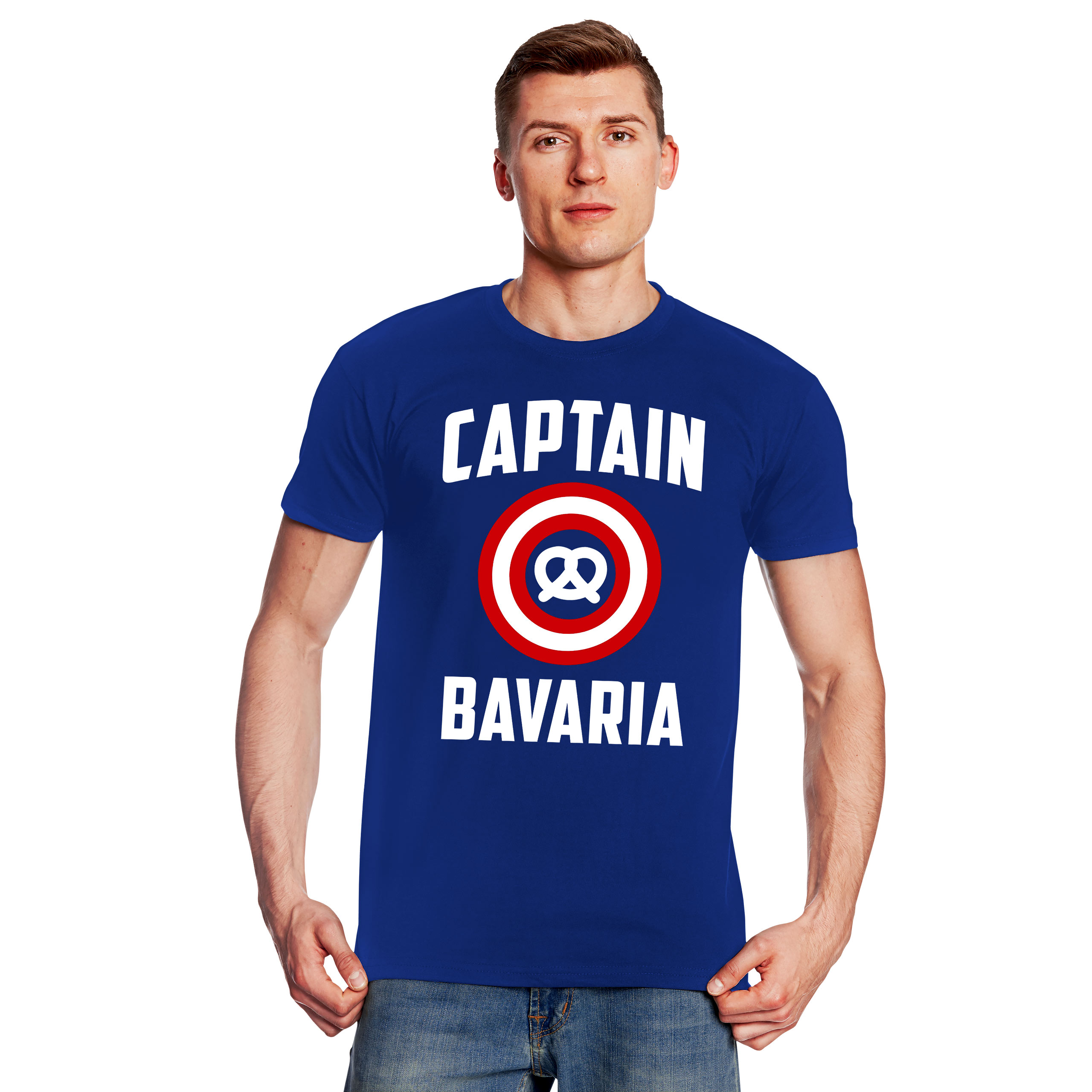 Captain Bavaria T-Shirt für Captain America Fans blau