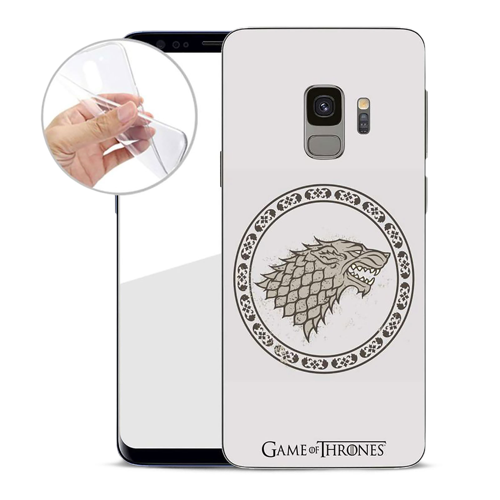 Game of Thrones - Stark Wappen Samsung Galaxy S9 Handyhülle Silikon weiß